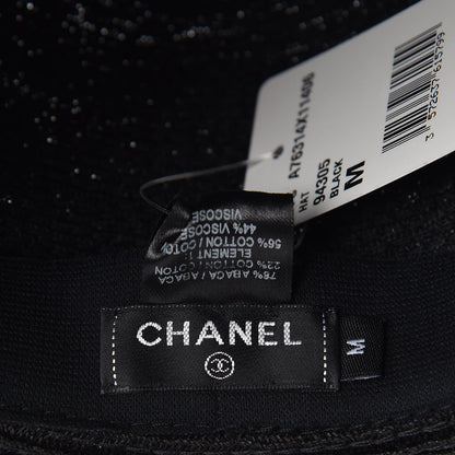 Chanel Straw CC Fedora Hat M Black 5 of 5