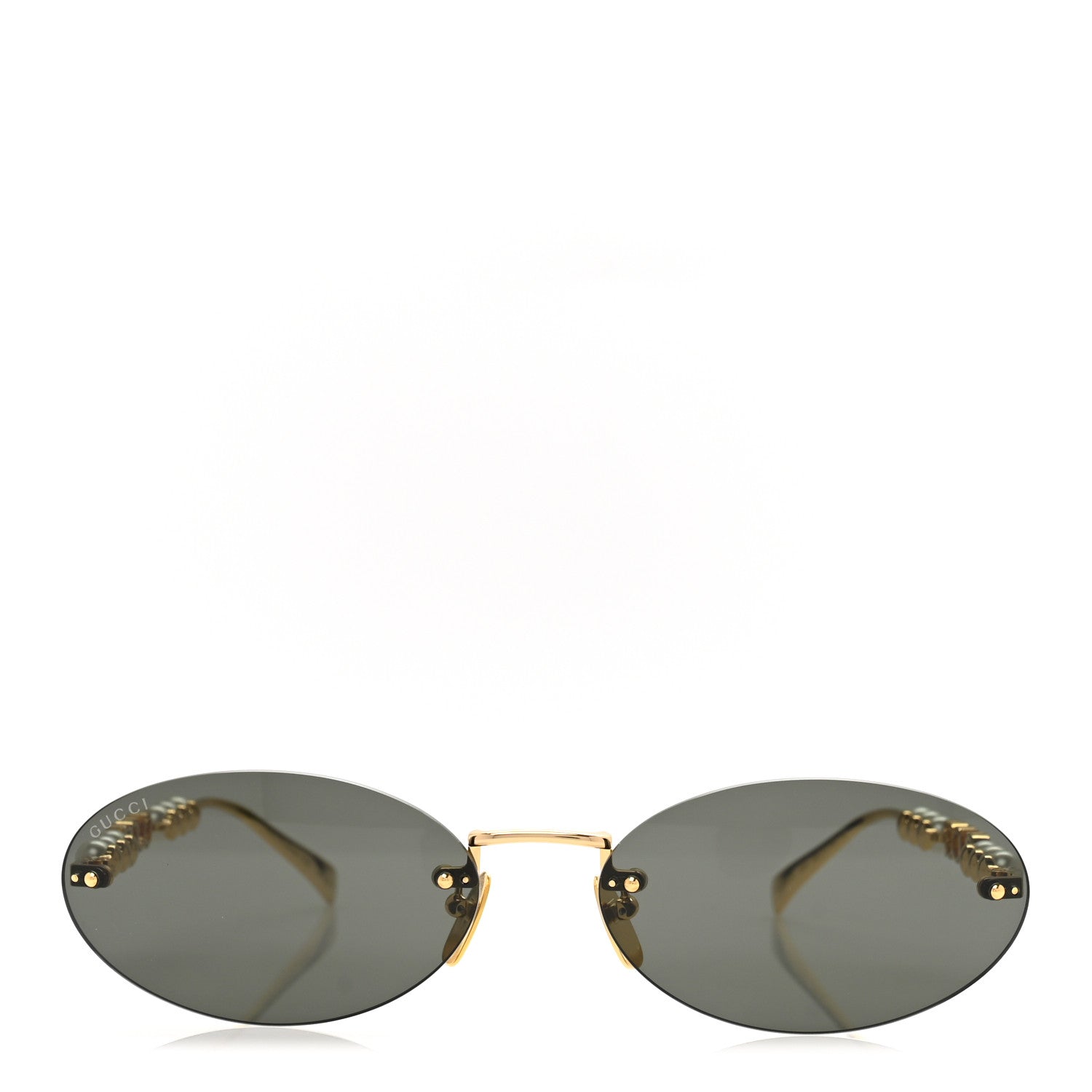 Gucci Metal Pearl Oval Sunglasses GG1922S Gold 2 of 9