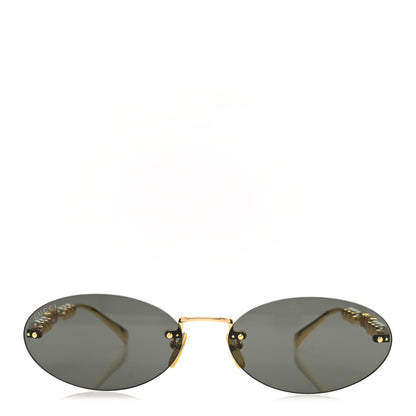 Gucci Metal Pearl Oval Sunglasses GG1922S Gold 2 of 9