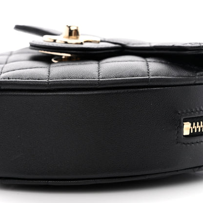 Chanel Lambskin Quilted CC In Love Heart Clutch With Chain Black 10 of 11