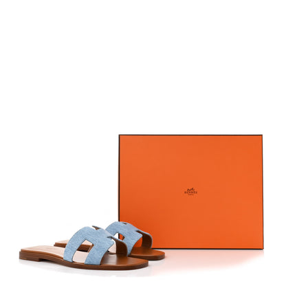 Hermes Denim Canvas Oran Sandals 36 Bleu Clair 11 of 11