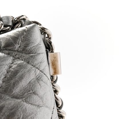 Chanel Metallic Crackled Calfskin Quilted Large Big Bang Hobo Silver 13 of 13