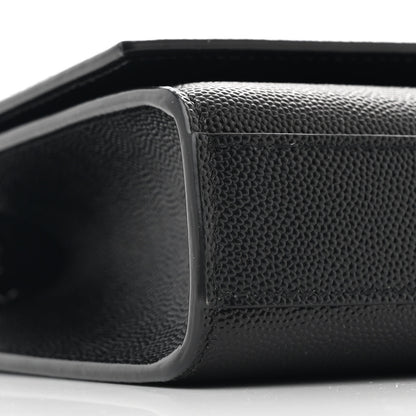 Saint Laurent Grain De Poudre Small Monogram Monochrome Kate Satchel Black 9 of 11