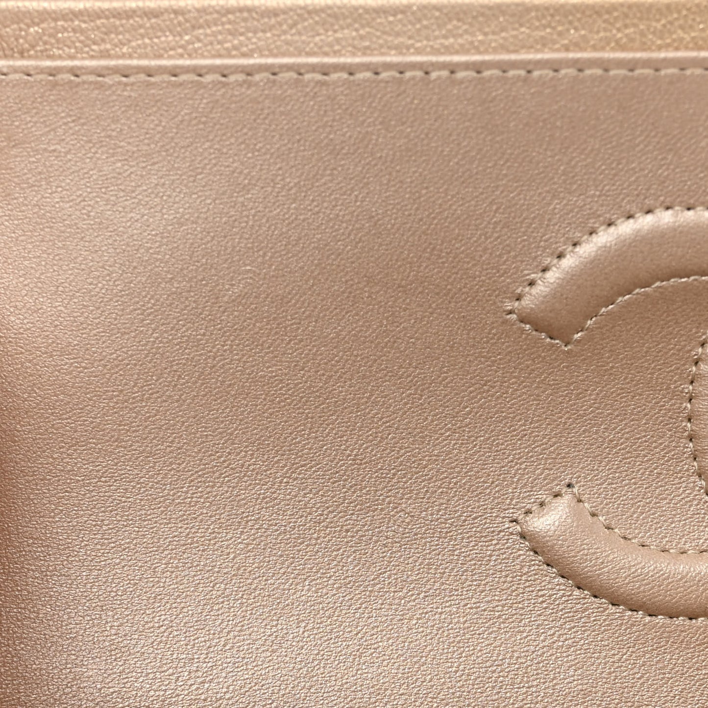 Metallic Goatskin Quilted Ombre Medium Double Flap Gold
