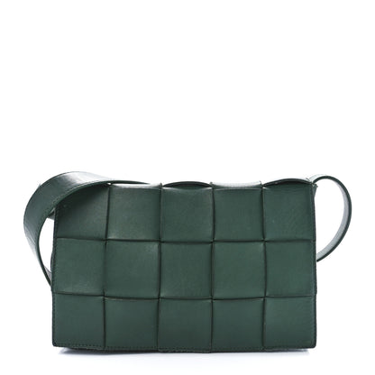Bottega Veneta Lambskin Maxi Intrecciato Cassette Crossbody Bag Raintree Green 1 of 12