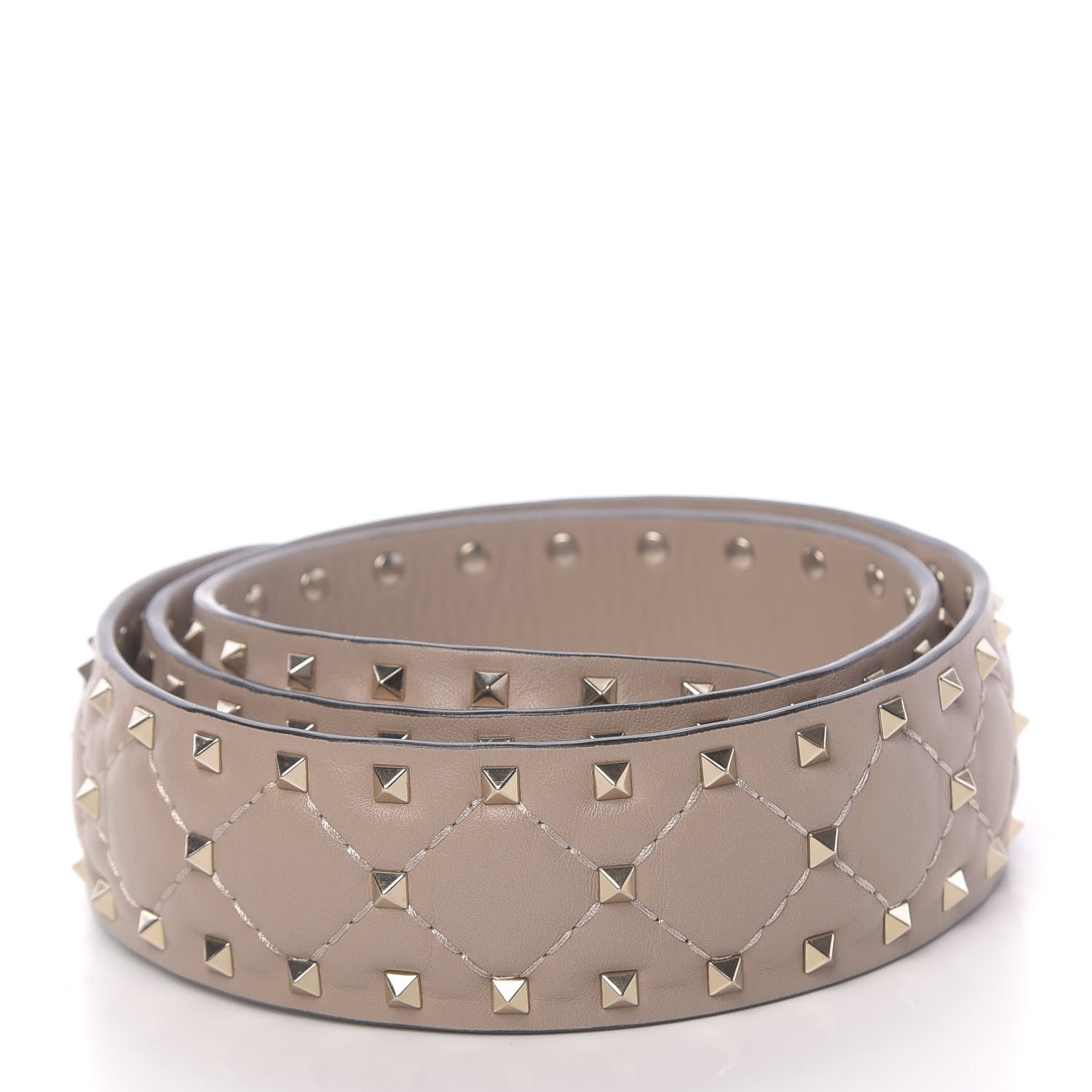 Valentino Garavani Lambskin Rockstud Spike Shoulder Strap Poudre 2 of 4