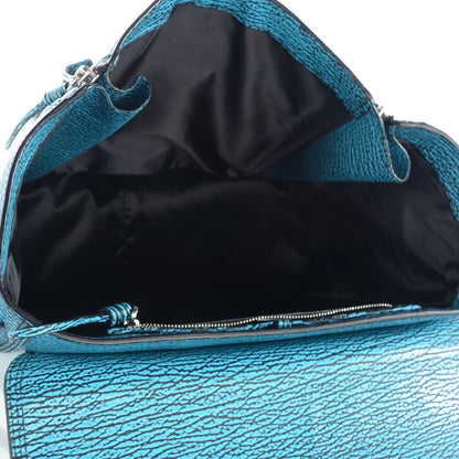3.1 Phillip Lim 3.1 Textured Calfskin Large Pashli Satchel Turquoise Black 5 of 8