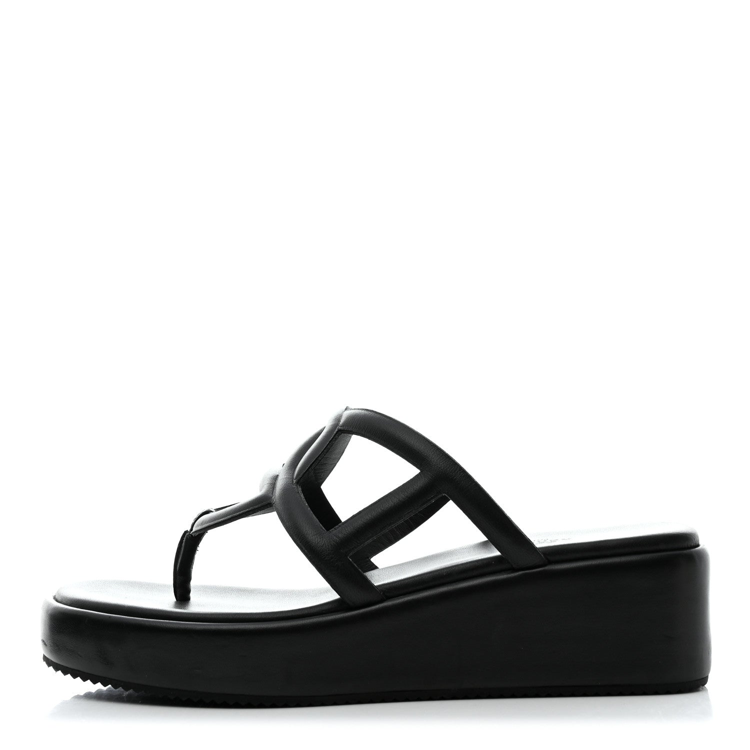 Hermes Nappa Gipsy Sandals 40 Black 1 of 8
