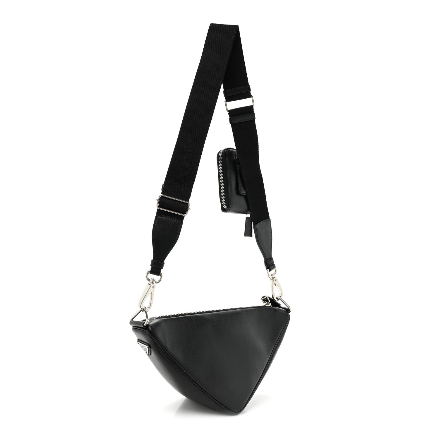 Prada Grace Lux Triangle Shoulder Bag Black 3 of 9