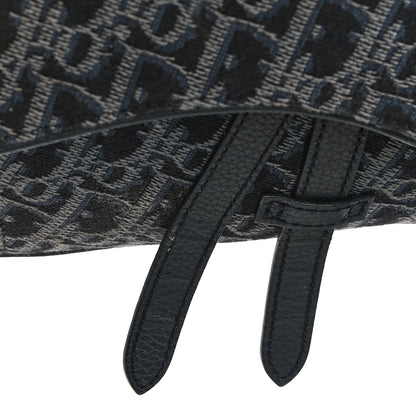 Christian Dior Oblique Mens Saddle Bag Black Blue 10 of 11