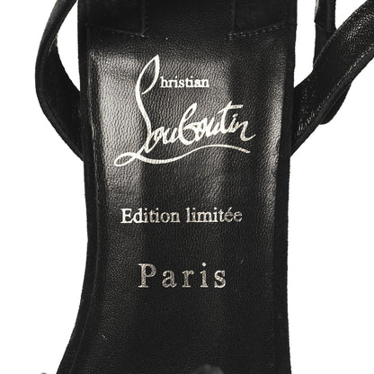 Christian Louboutin Velvet Kid Resille Deia Frou Alta Sandals 38 Black 8 of 8