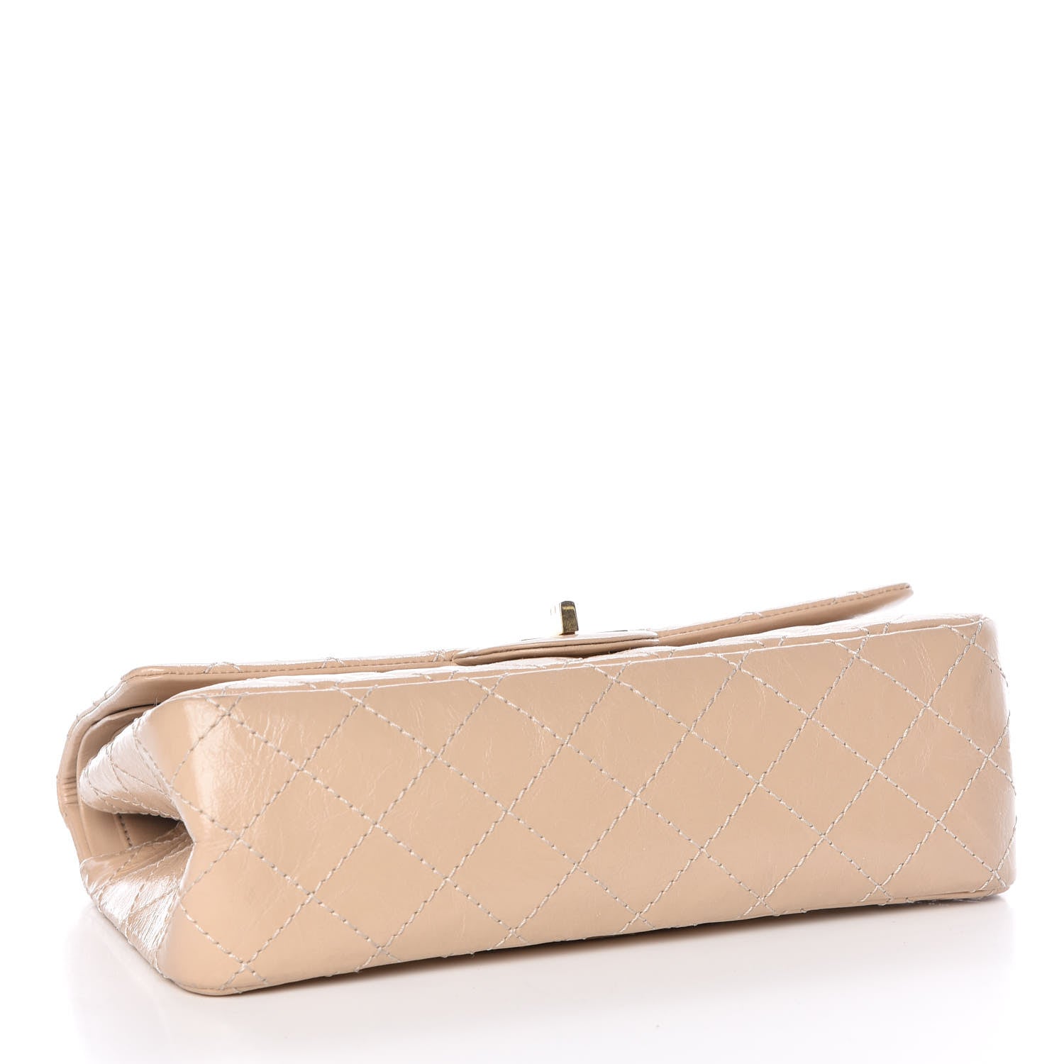 Chanel Patent Distressed Calfskin Quilted 2.55 Reissue 225 Flap Beige 4 of 13