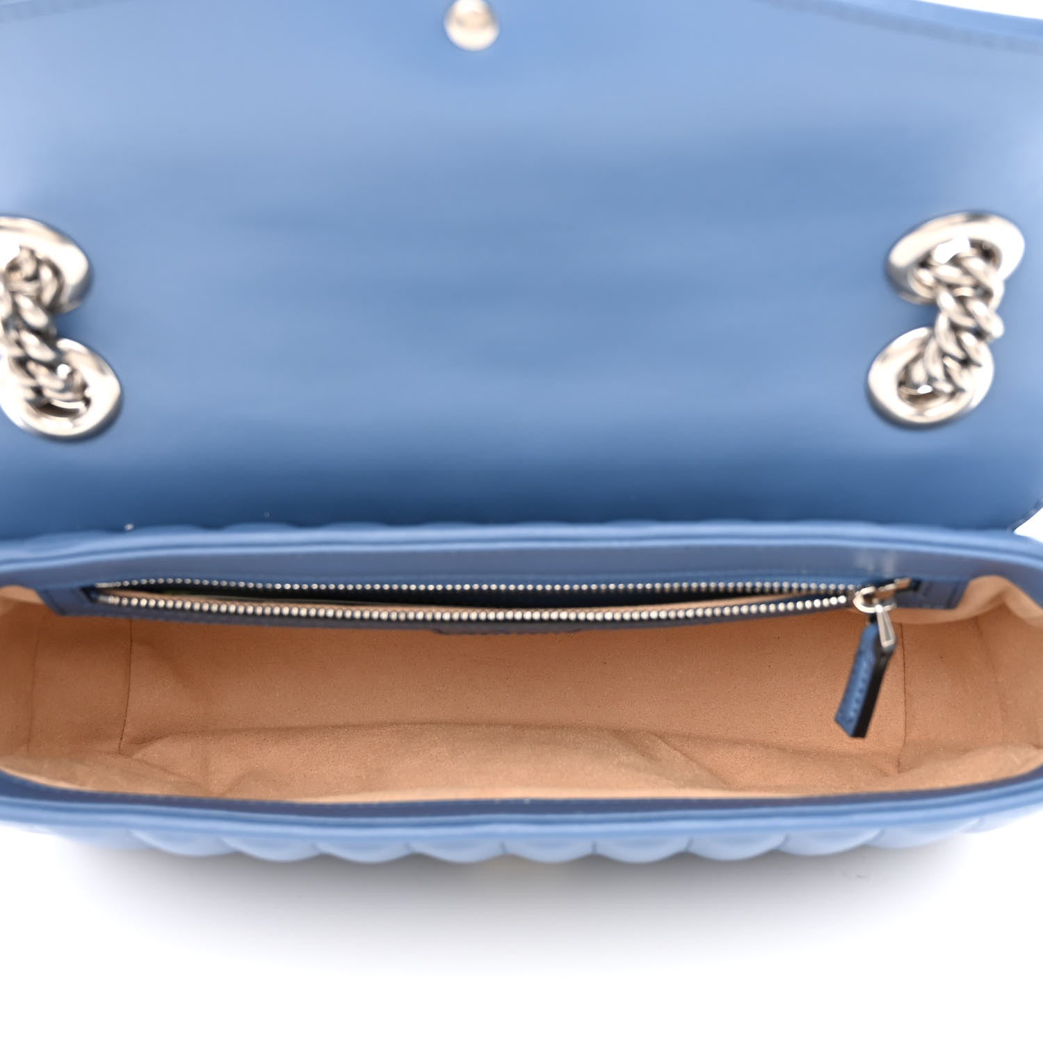 Gucci Calfskin Matelasse Aria Small GG Marmont Shoulder Bag Clear Blue 5 of 10