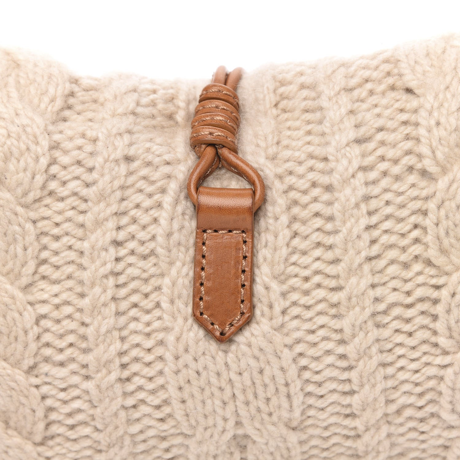 Valentino Garavani Cashmere Knit Catch Satchel Beige 9 of 9