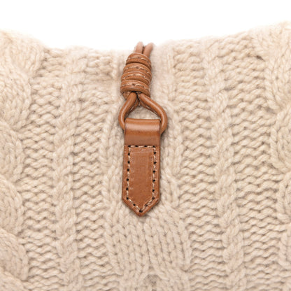 Valentino Garavani Cashmere Knit Catch Satchel Beige 9 of 9