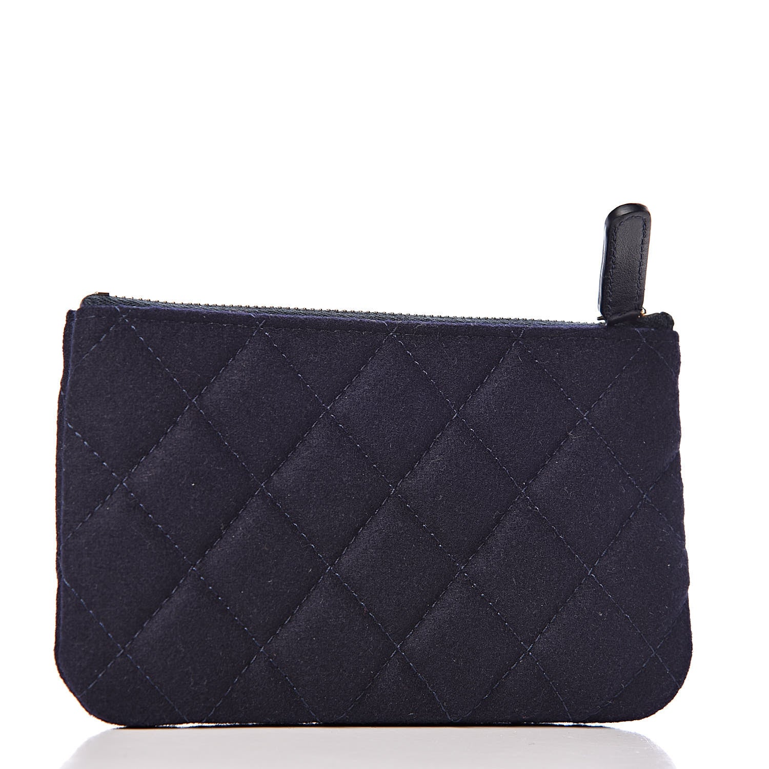 Chanel Wool Quilted Paris-Hamburg Charms Small Cosmetic Case Navy 3 of 8
