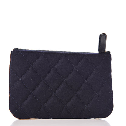 Chanel Wool Quilted Paris-Hamburg Charms Small Cosmetic Case Navy 3 of 8
