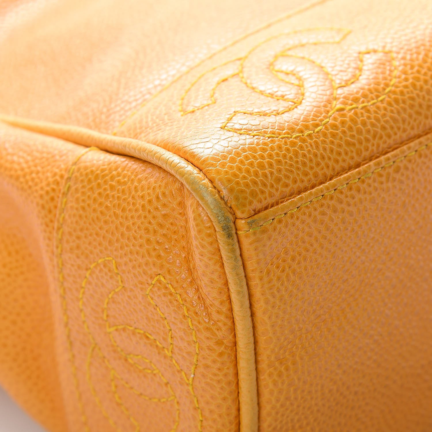Chanel Caviar CC Shoulder Bag Yellow 12 of 18