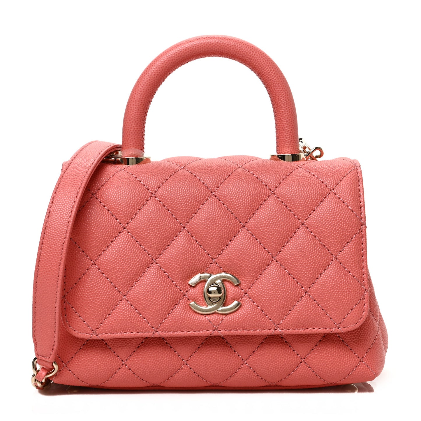 Caviar Quilted Extra Mini Coco Handle Flap Pink