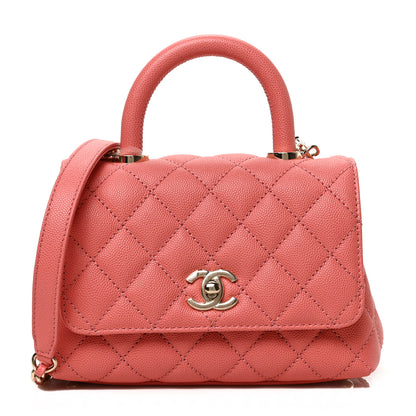 Chanel Caviar Quilted Extra Mini Coco Handle Flap Pink 1 of 9