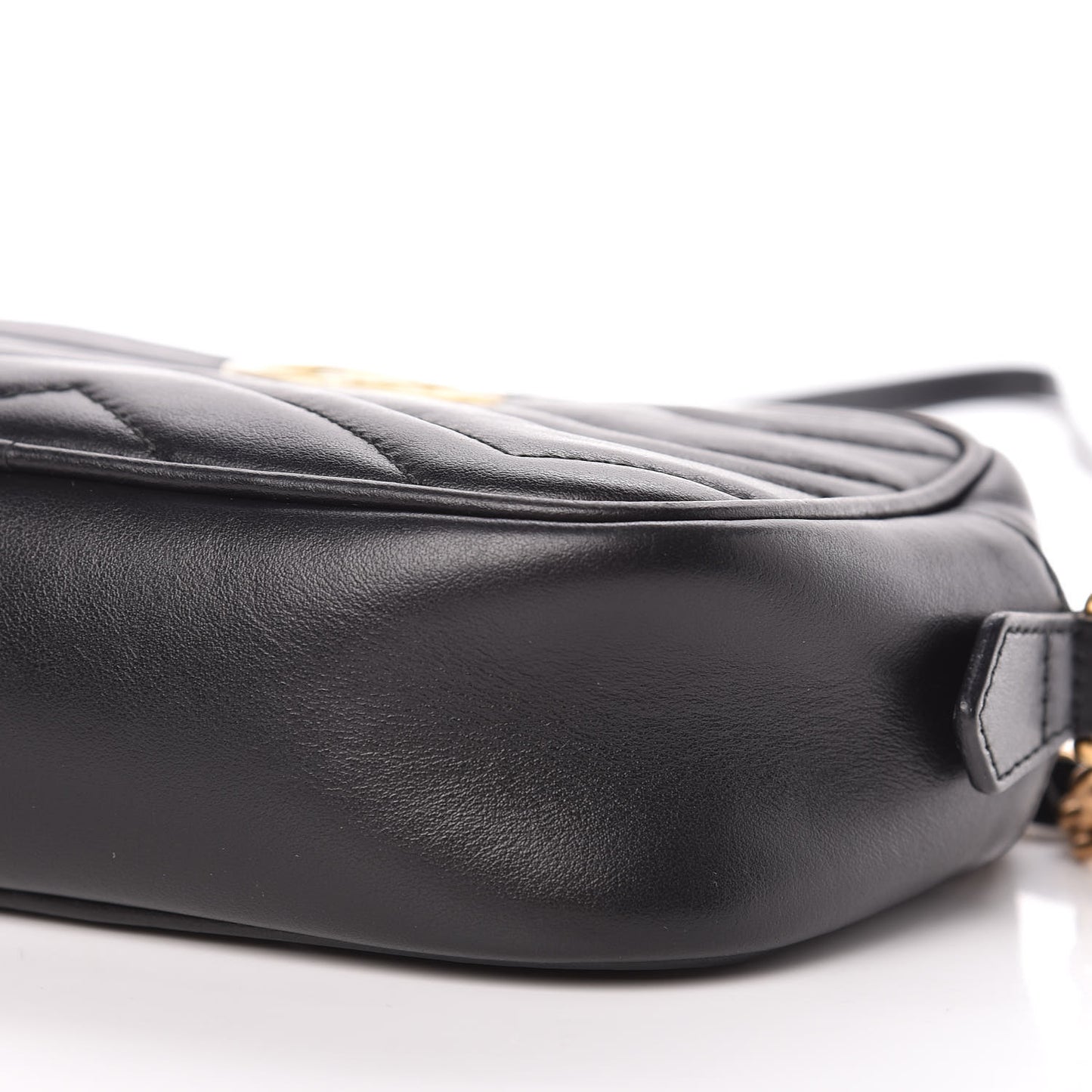 Calfskin Matelasse Mini GG Marmont Chain Shoulder Bag Black
