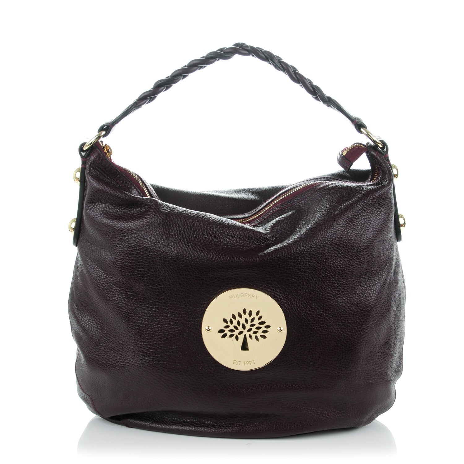 Mulberry Spongy Pebbled Calfskin Large Daria Hobo Oxblood 1 of 8