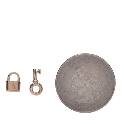 Tiffany 18K Rose Gold Mini Key and Lock Earrings 2 of 6