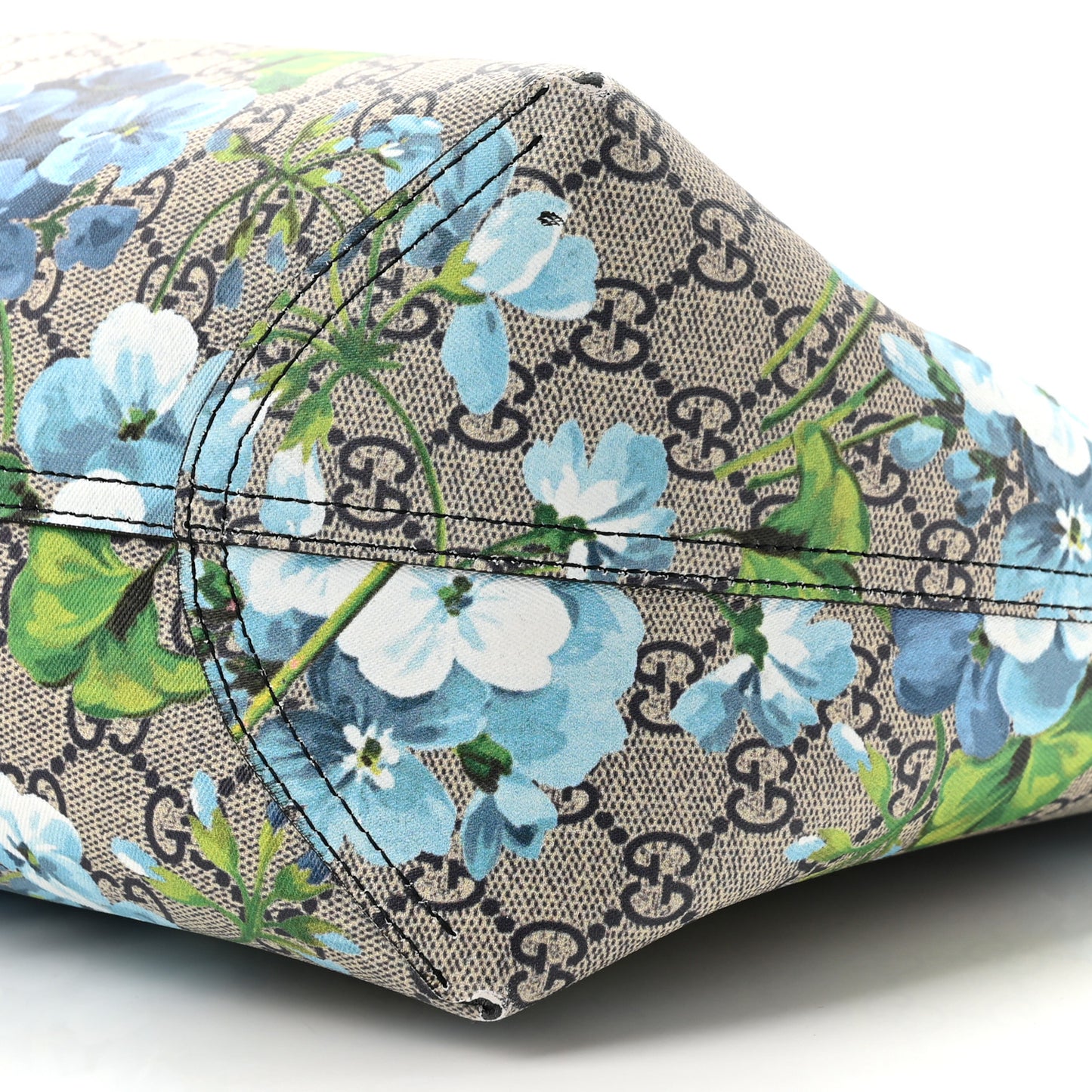 GG Supreme Monogram Blooms Large Reversible Tote Beige Blue Navy