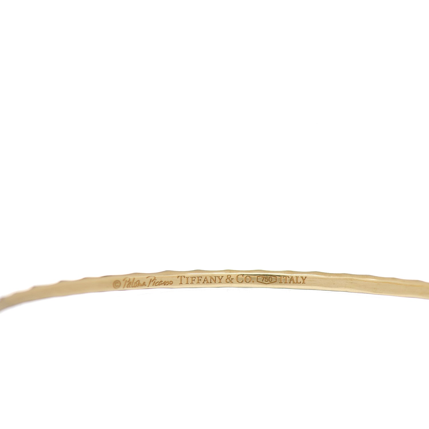 Tiffany 18K Yellow Gold Paloma Picasso Hammered Bangle Bracelet 3 of 3