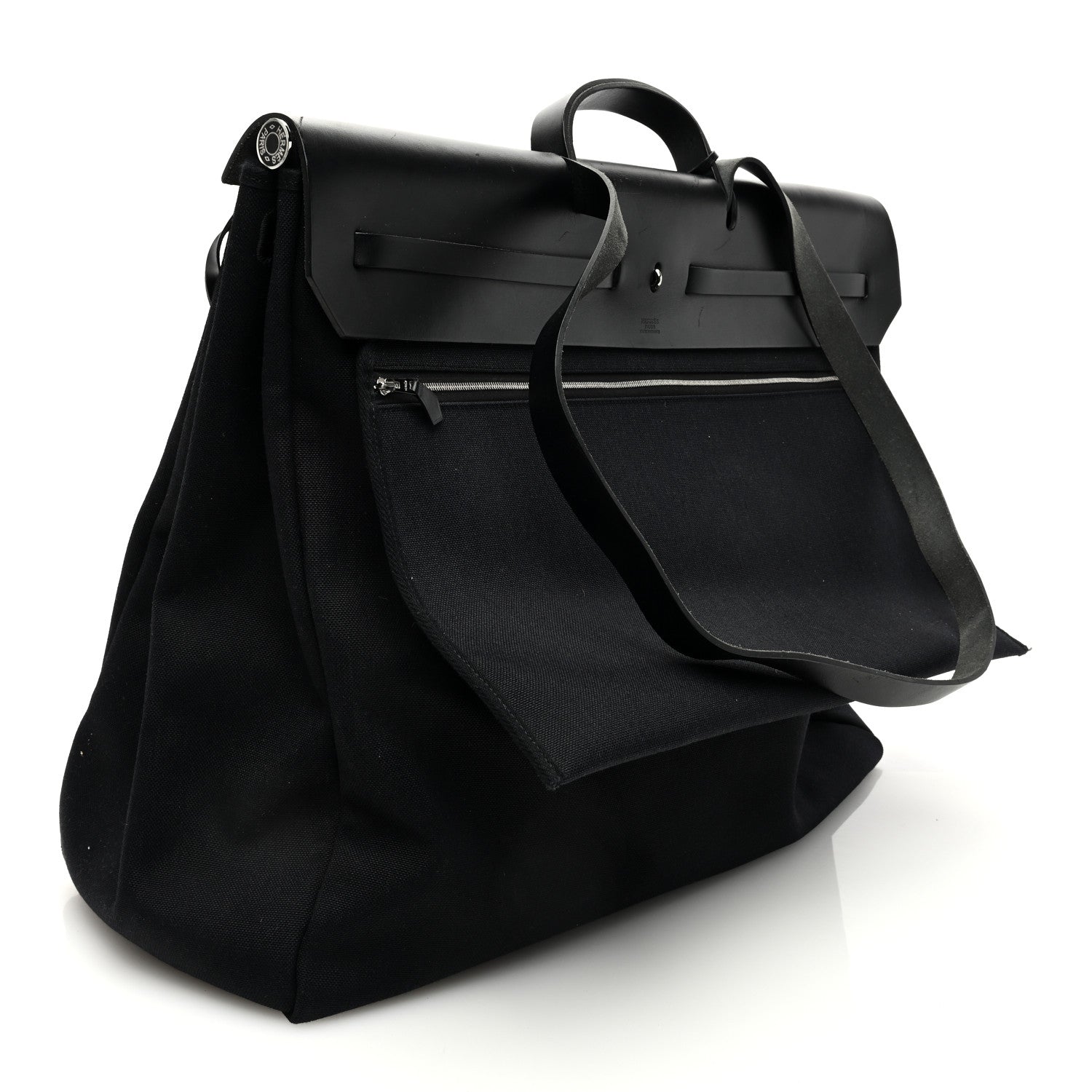 Hermes Toile Vache Hunter Herbag 50 Black 4 of 12