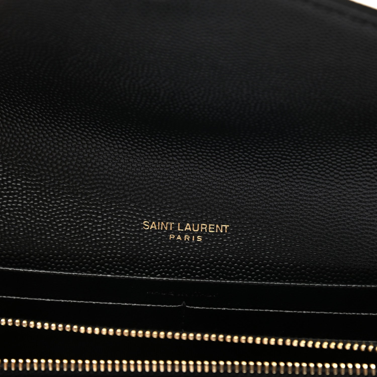 Saint Laurent Grain De Poudre Matelasse Chevron Monogram Flap Wallet Black 6 of 8