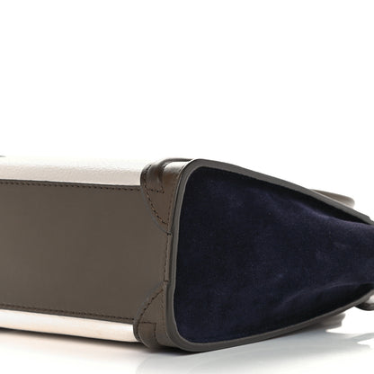 Celine Calfskin Suede Nano Tri-Color Luggage Cream 10 of 10