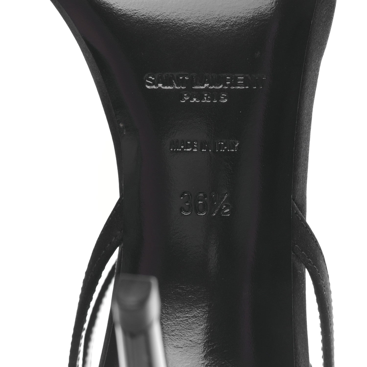 Saint Laurent Silk Embellished Sandals 36.5 Black 5 of 7