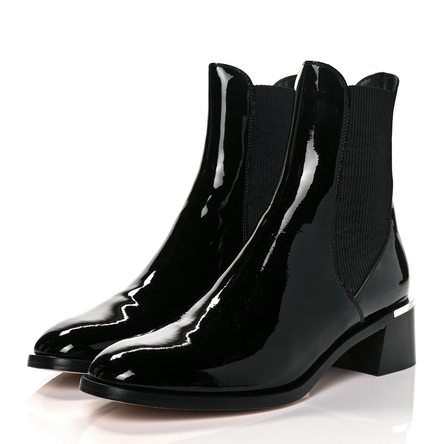 Jimmy Choo Shiny Nappa Rourke 45 Ankle Boots 41 Black 3 of 8