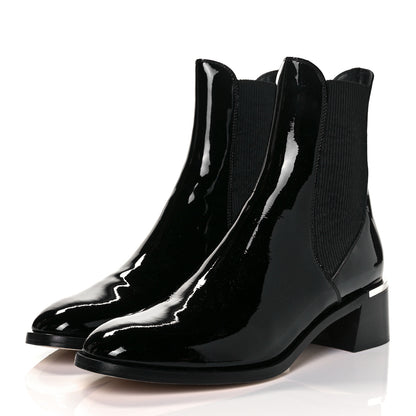 Jimmy Choo Shiny Nappa Rourke 45 Ankle Boots 41 Black 3 of 8