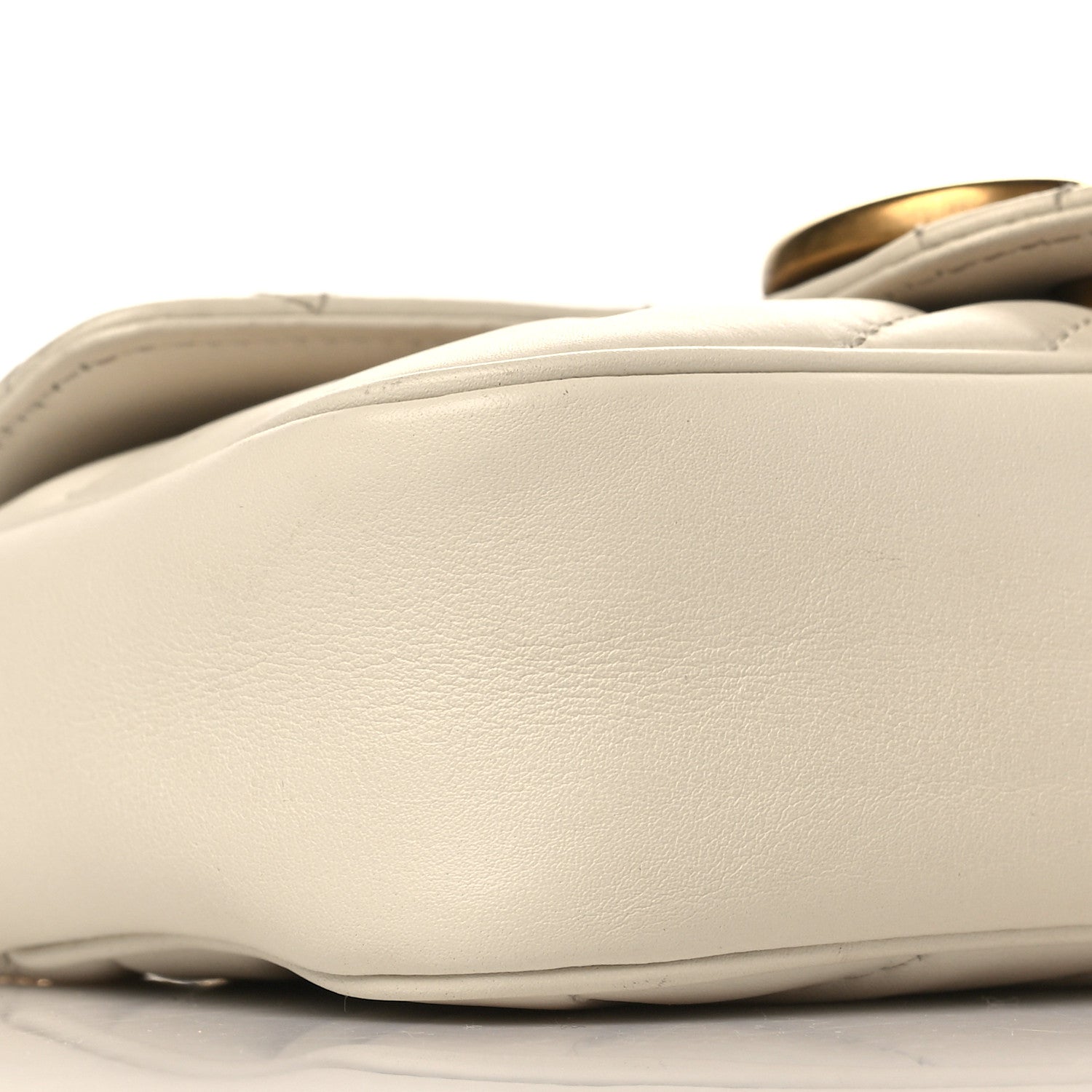 Gucci Calfskin Matelasse Super Mini GG Marmont Shoulder Bag White 9 of 9