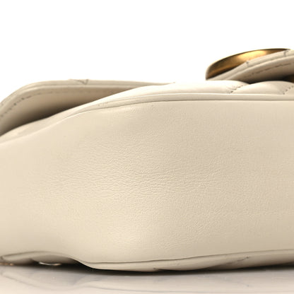 Gucci Calfskin Matelasse Super Mini GG Marmont Shoulder Bag White 9 of 9