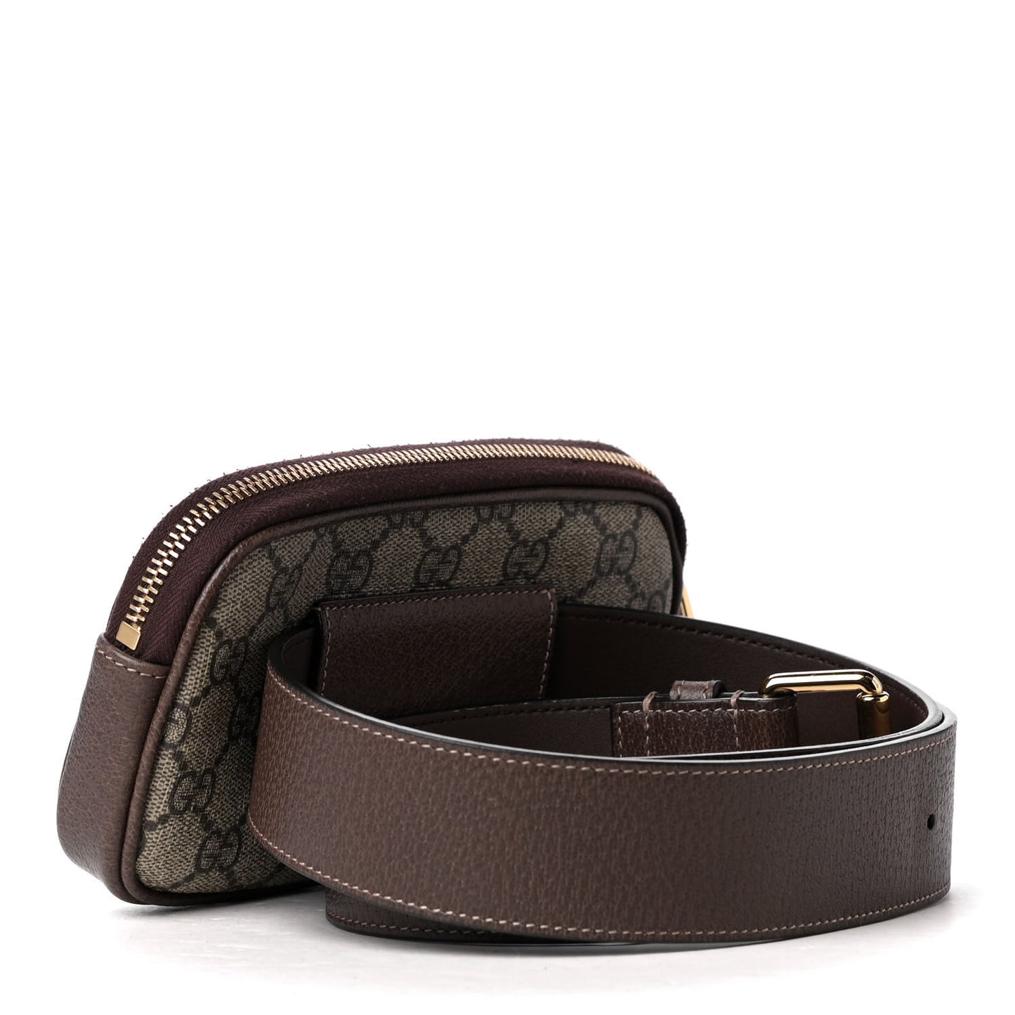 GG Supreme Monogram Web Ophidia Belted iPhone Case Dark Brown