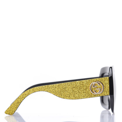 Gucci Square Frame GG0102S Sunglasses Glitter Gold 3 of 8