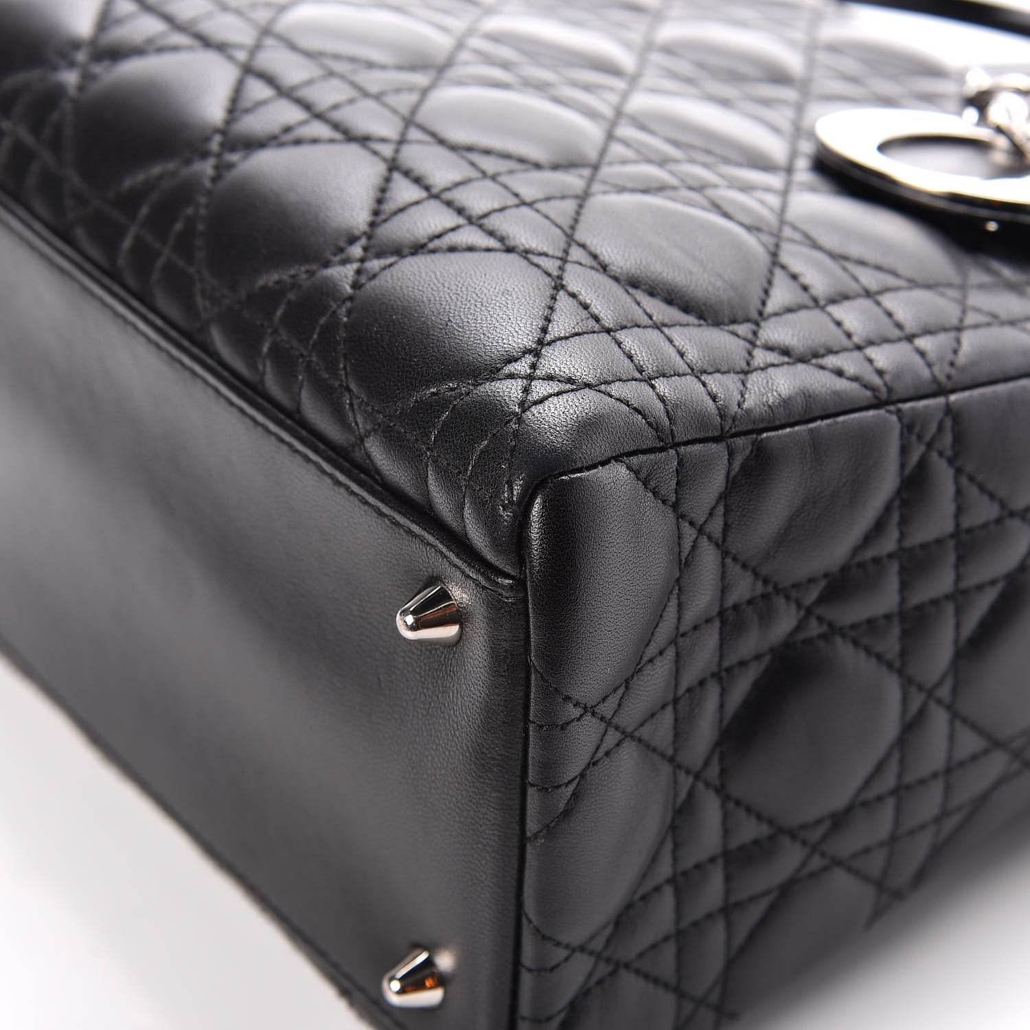 Christian Dior Lambskin Cannage Medium Lady Dior Black 10 of 13