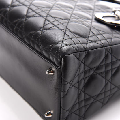 Christian Dior Lambskin Cannage Medium Lady Dior Black 10 of 13