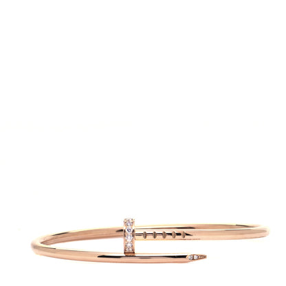 Cartier 18K Pink Gold Diamond Small Juste Un Clou Bracelet 14 1 of 6