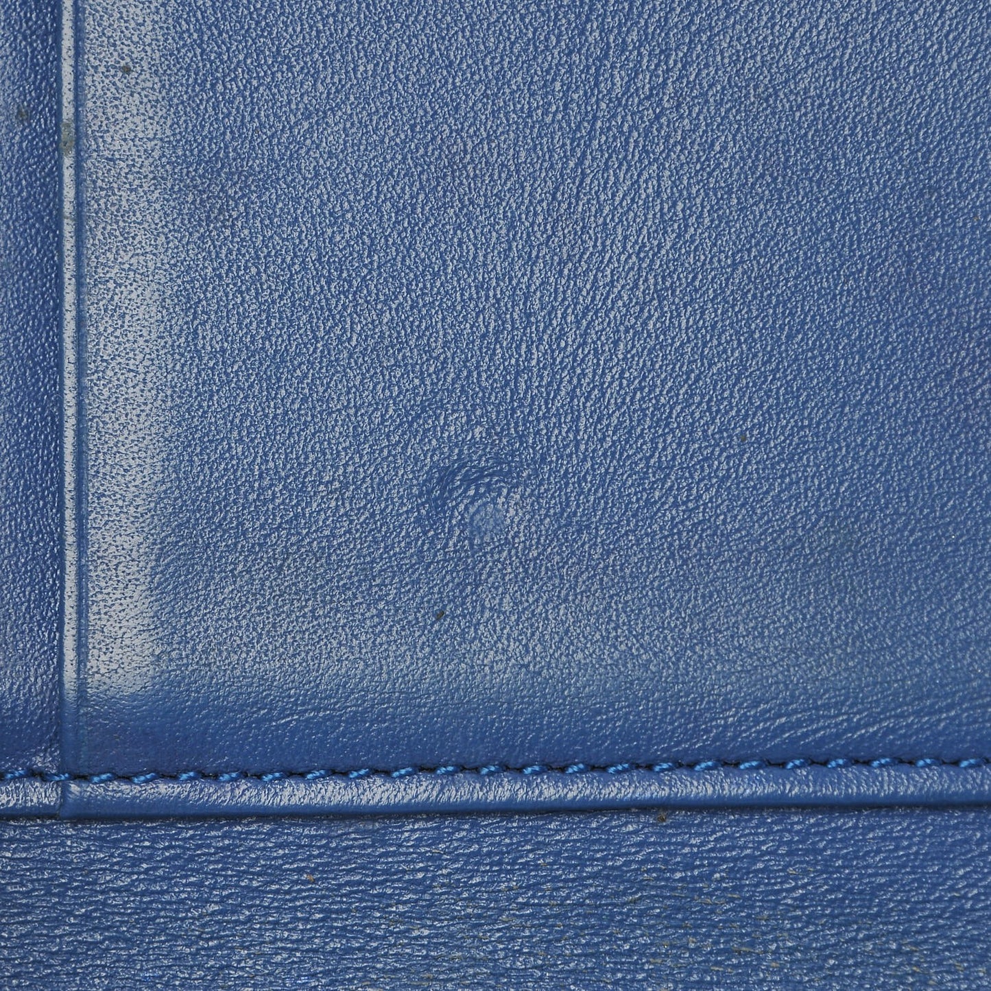 Calfskin Studded Compact Wallet Blue