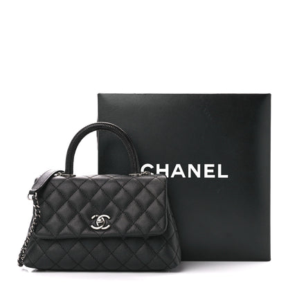 Chanel Caviar Lizard Embossed Quilted Mini Coco Handle Flap Black 12 of 12