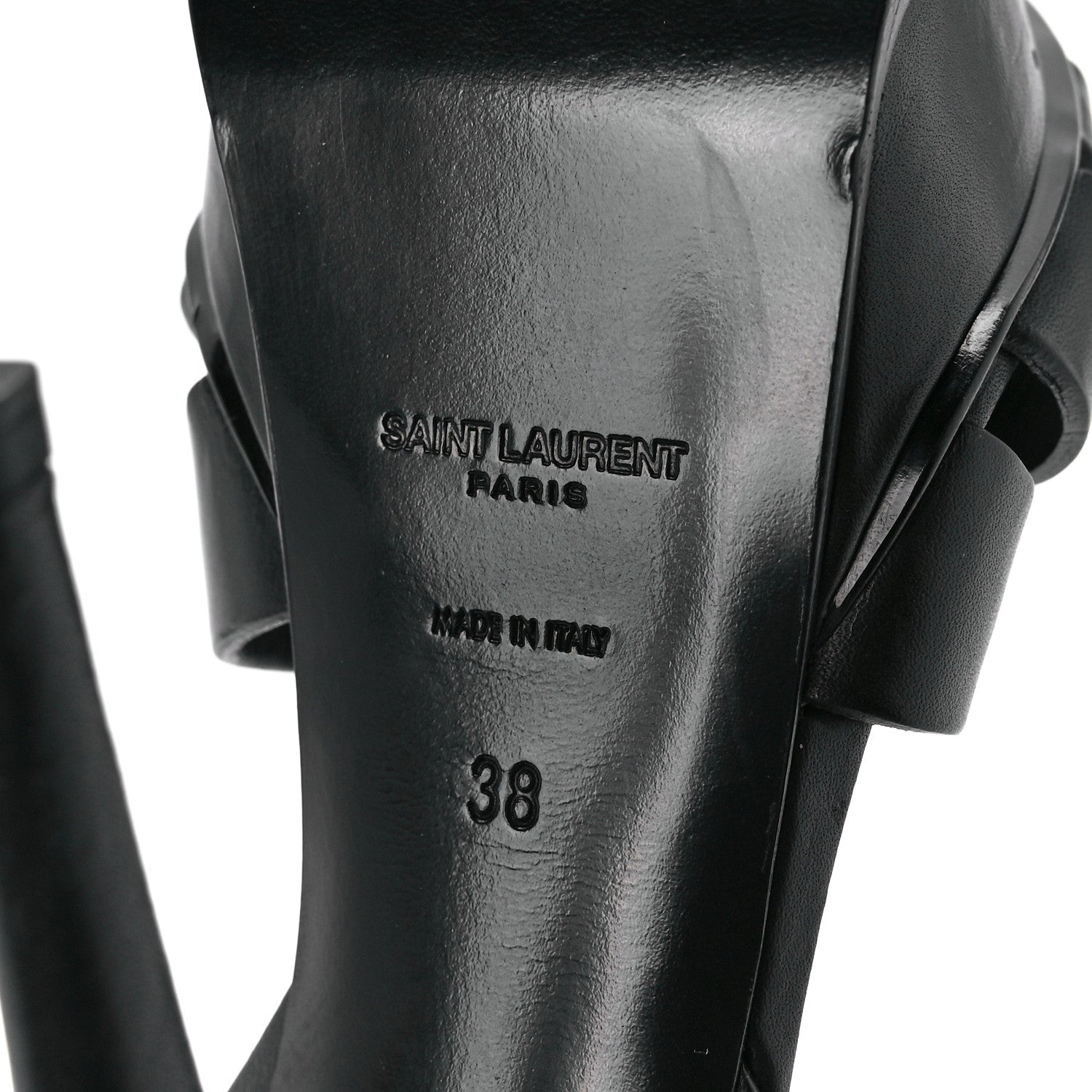Saint Laurent Calfskin Tribute 105 Platform Sandals 38 Black 6 of 8