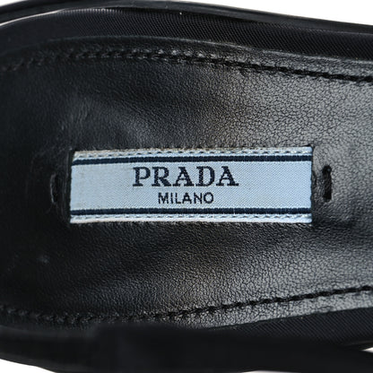 Prada Nylon Logo Pointed Toe 45mm Slingback Pumps 39 Black 8 of 8