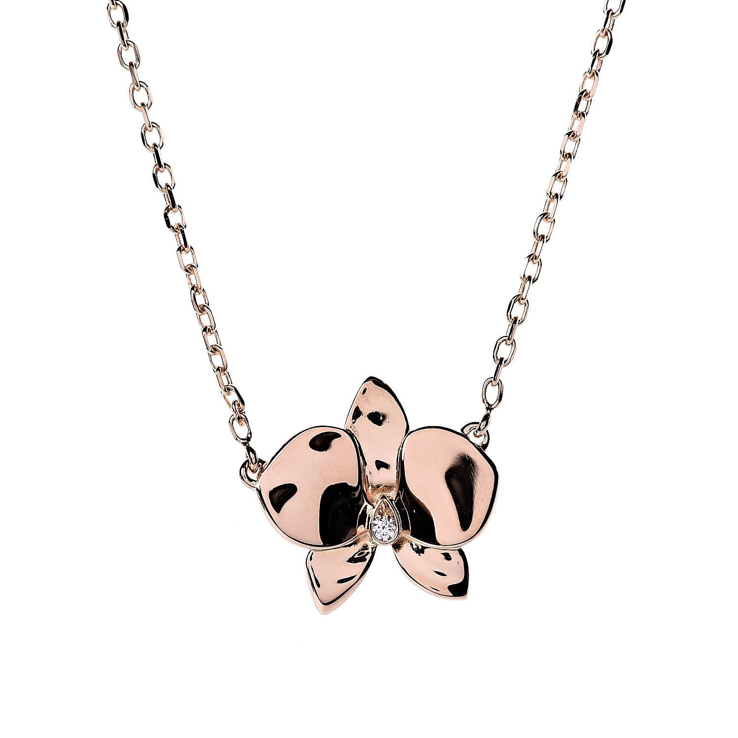Cartier 18K Pink Gold Diamond Caresse D'Orchidees Par Necklace 4 of 6