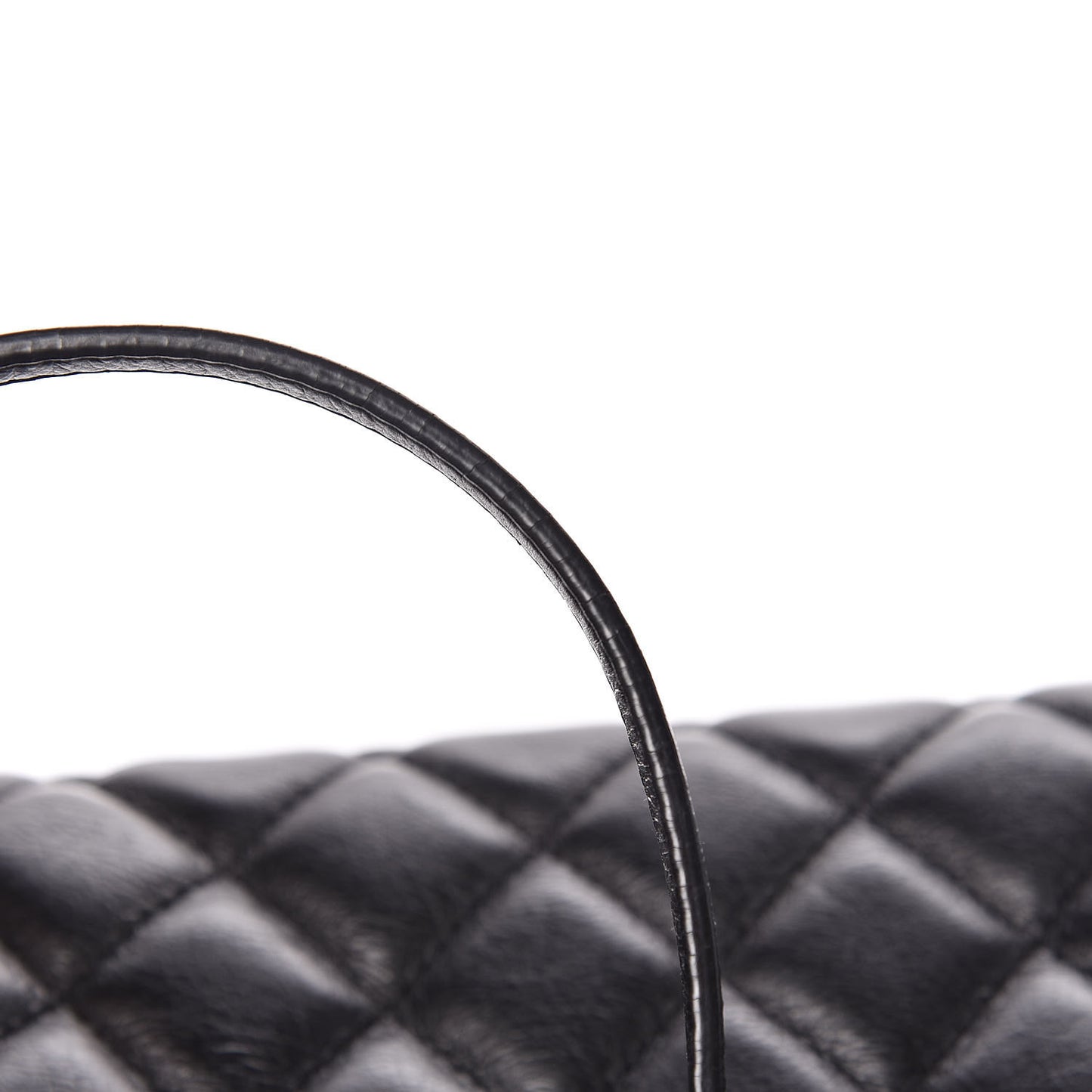 Calfskin Quilted Small Chic and Soft Shopping Tote Black