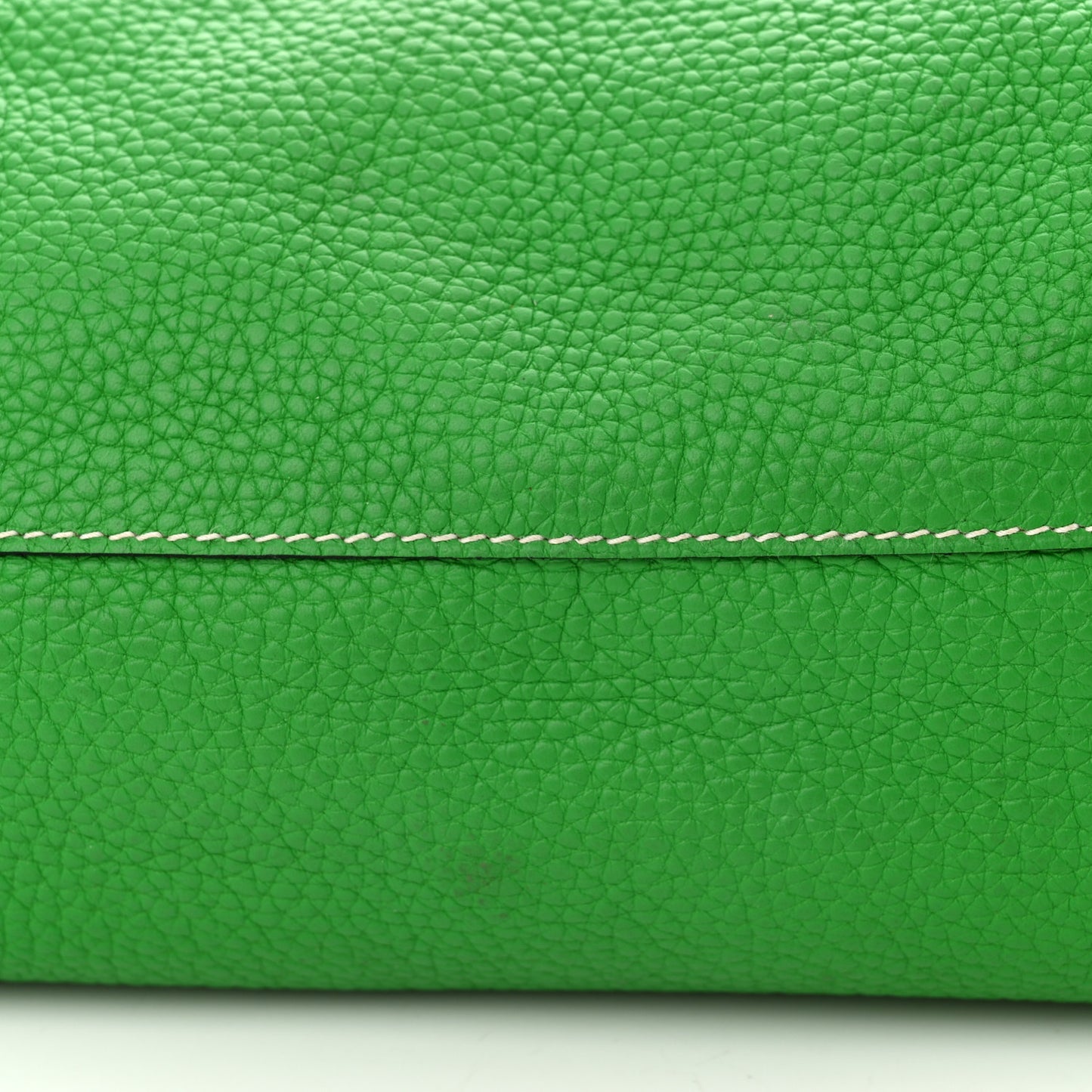 Taurillon Clemence Double Sens 36 Reversible Tote Vert De Gris Bamboo