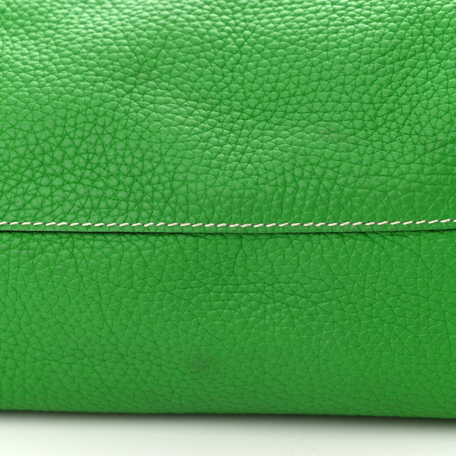 Hermes Taurillon Clemence Double Sens 36 Reversible Tote Vert De Gris Bamboo 17 of 17